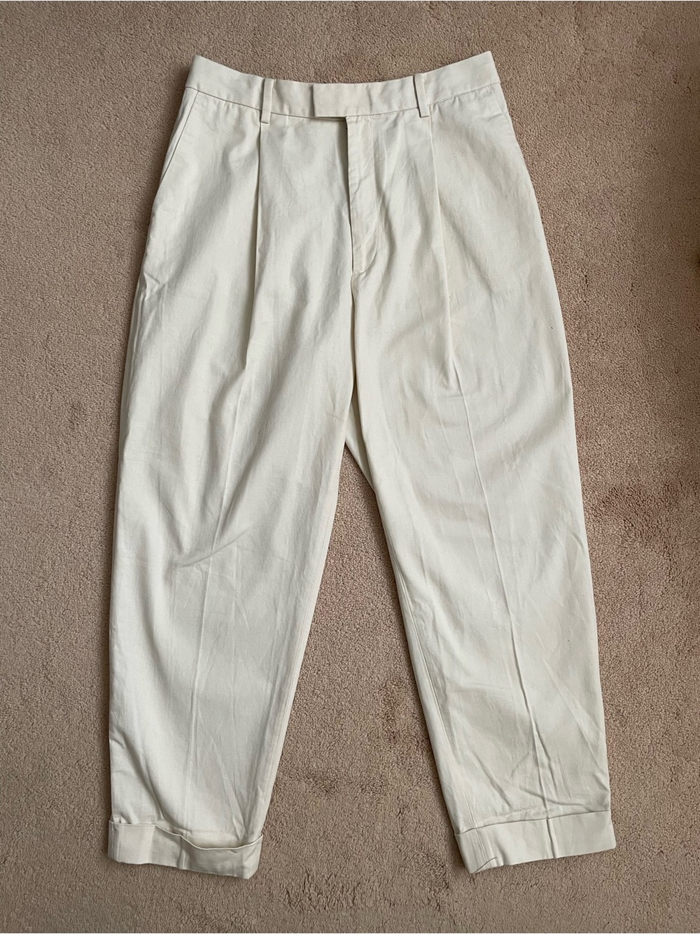 Uniqlo Ines de la Fressange Cotton Tucked Tapered Pants